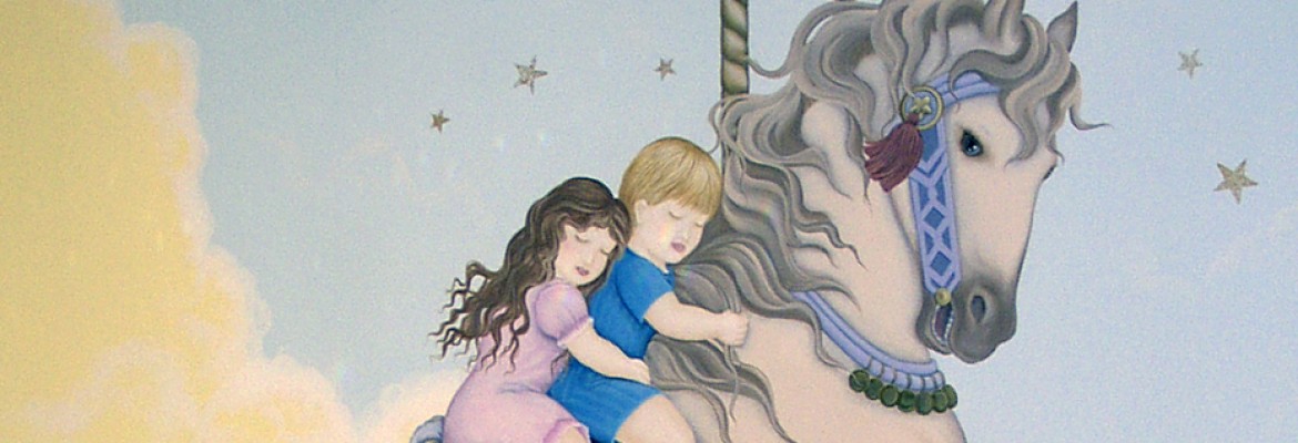 Sleeping Children on Carousel Horse