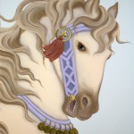 Custom mural of russian carousel horse for childs room