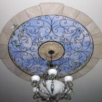 Custom Ceiling Sky Mural with Wrought Iron and blue sky
