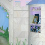 Custom mural of cinderellas castle for little girls room