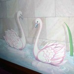 Cinderella swans custom mural for little girls room