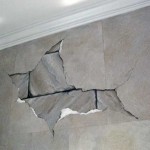 Hand painted faux finish Trompe L'oeil Cracked Wall, marble faux finish