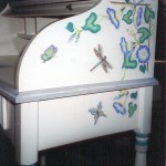Hand painted furniture, decorative painting on desk